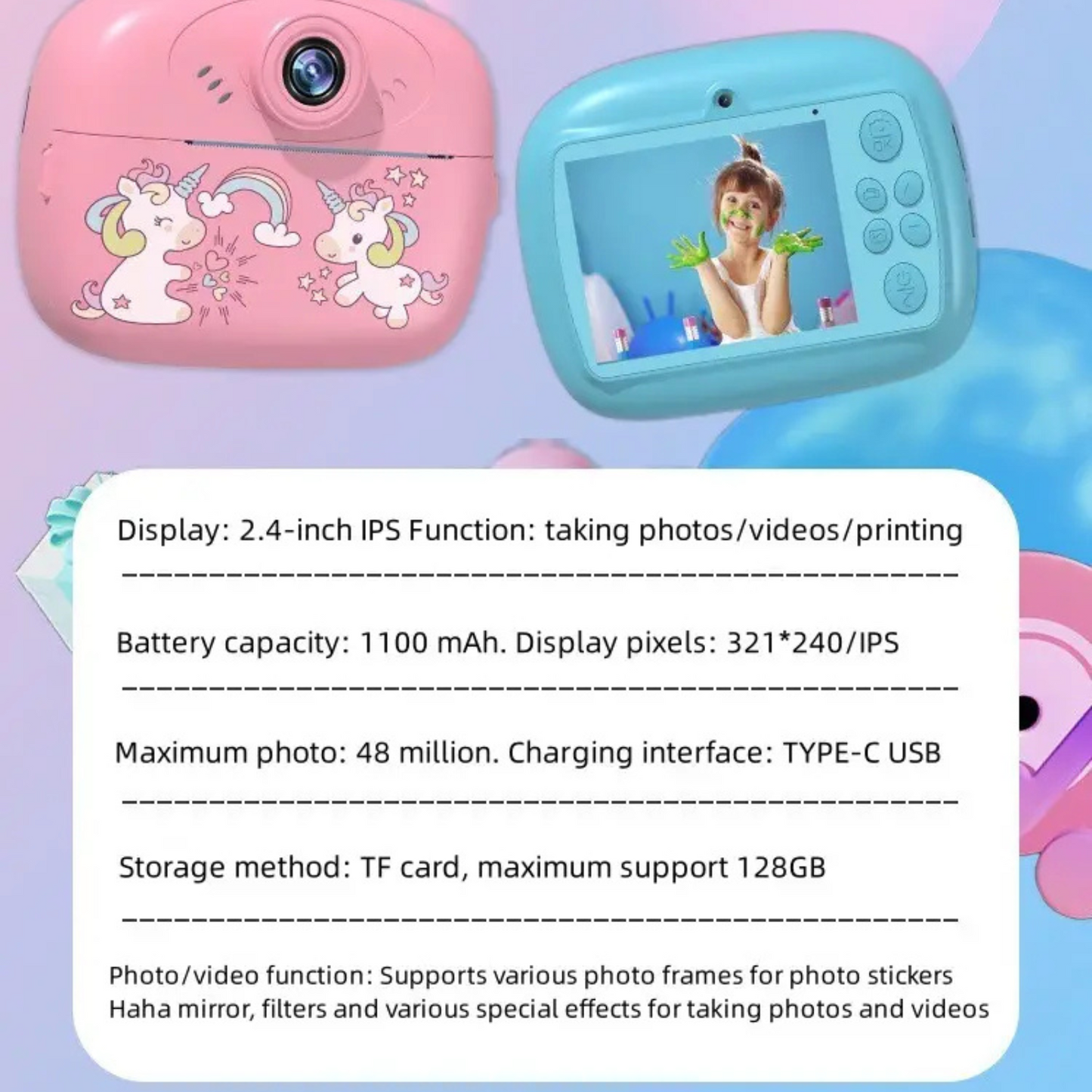 CreaTeck Instant Digital Camera w/Printer