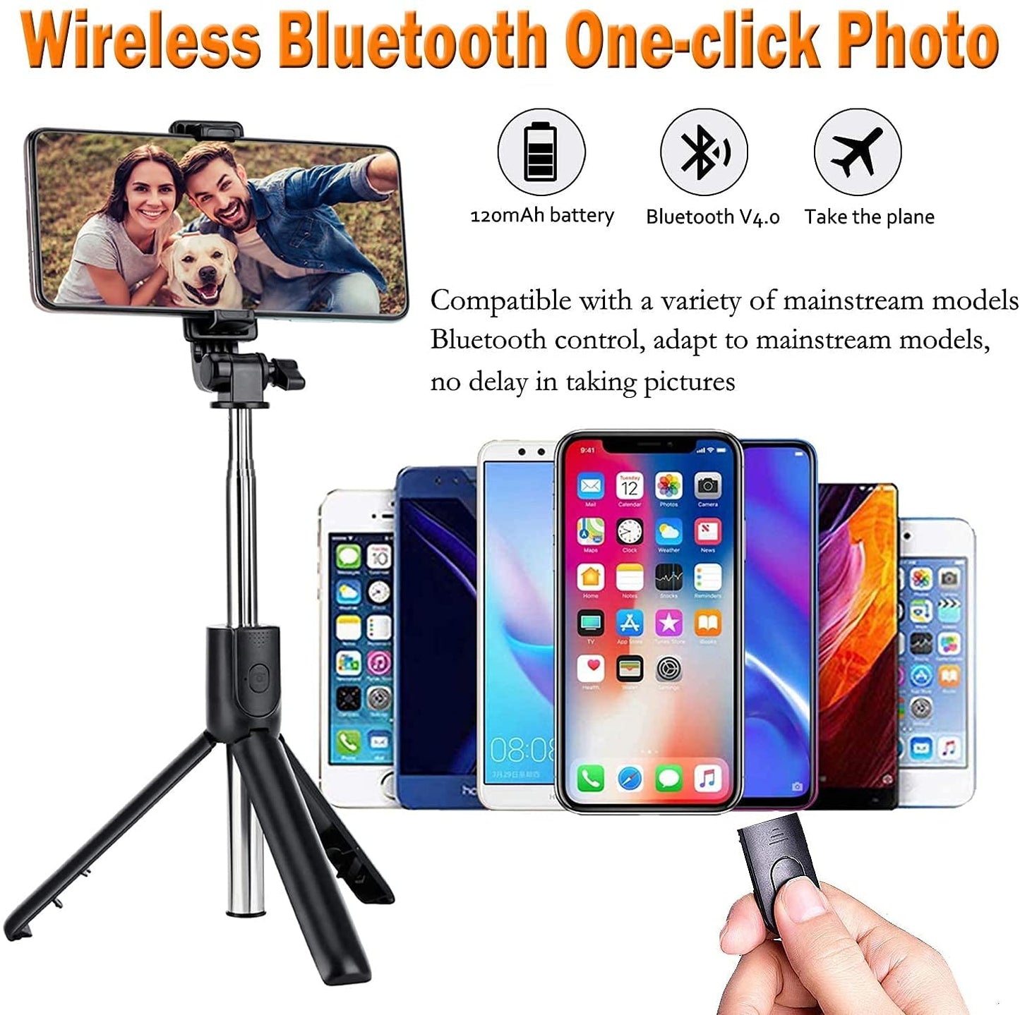 CreaTeck Selfie Stick w/Light