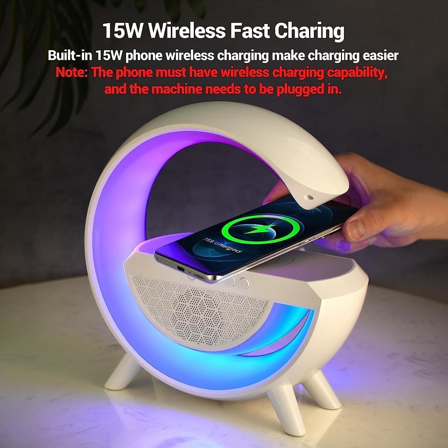 CreaTeck G Speaker - Bluetooth Music, FM, Wireless charging