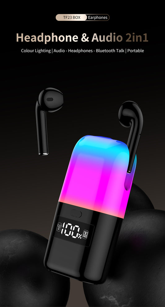 CreaTeck Earbuds with Inbuilt Bluetooth Speaker - 2in1  (TWS TF23)