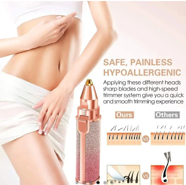 2-in-1 Electric Eyebrow & Facial Hair Remover for Women | Painless, Rechargeable, Portable Trimmer