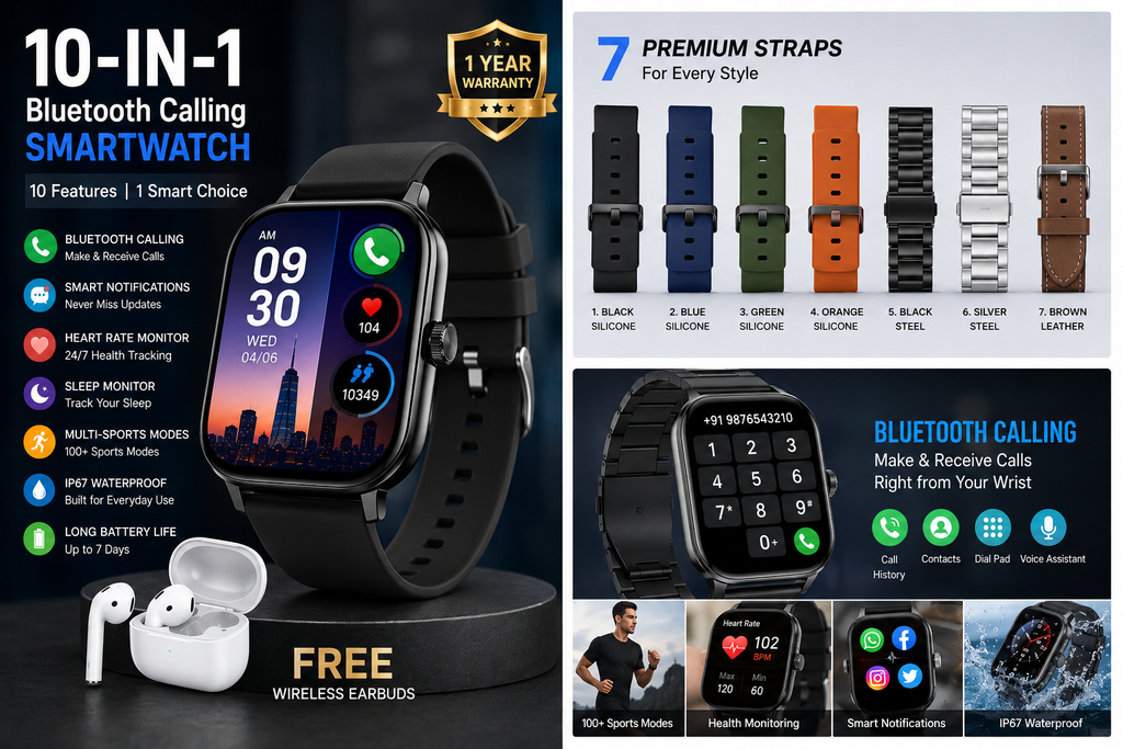 10-in-1 Bluetooth Calling Smartwatch
