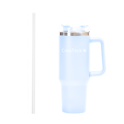 CreaTeck Sipper Bottle with Straw and Handle (Cold & Hot Water)