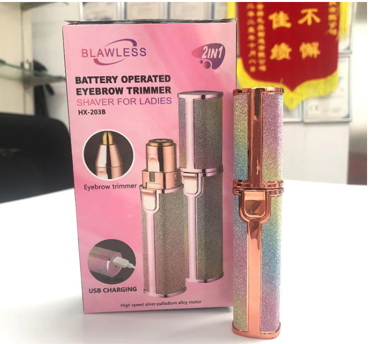 2-in-1 Electric Eyebrow & Facial Hair Remover for Women | Painless, Rechargeable, Portable Trimmer