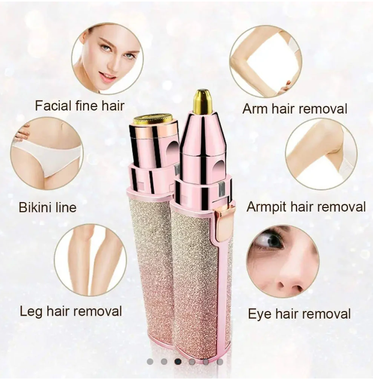 2-in-1 Electric Eyebrow & Facial Hair Remover for Women | Painless, Rechargeable, Portable Trimmer