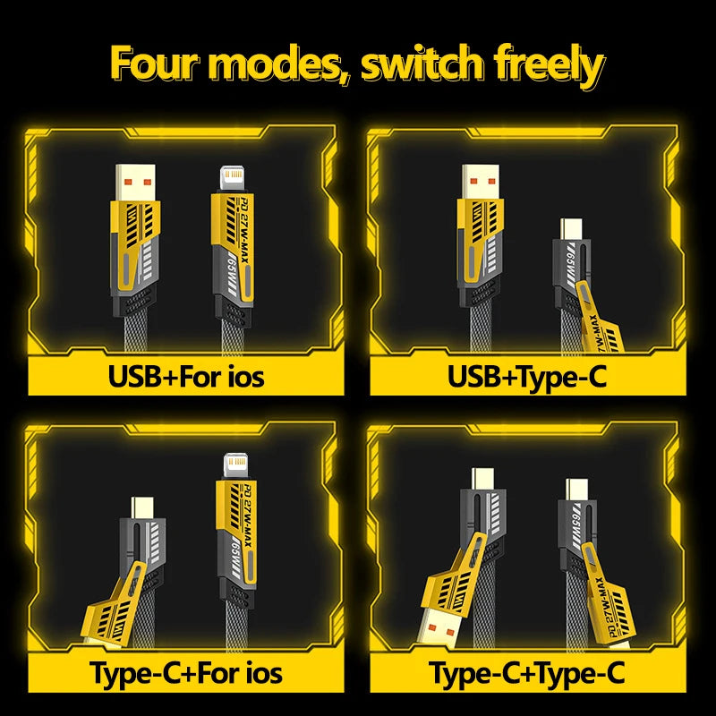 CreaTeck 4in1 Fast Charging Cable - 65w