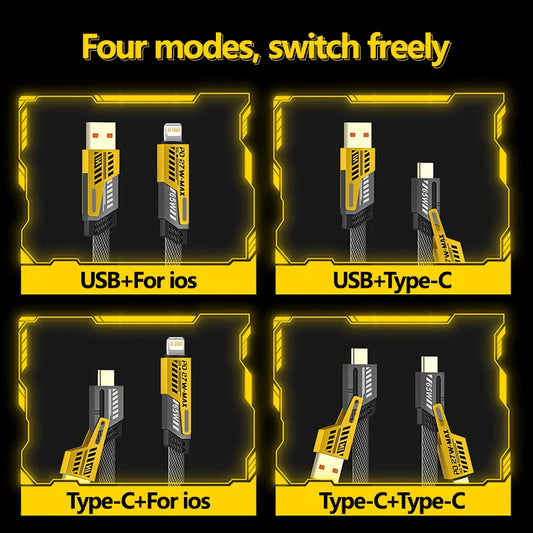 CreaTeck 4in1 Fast Charging Cable - 65w
