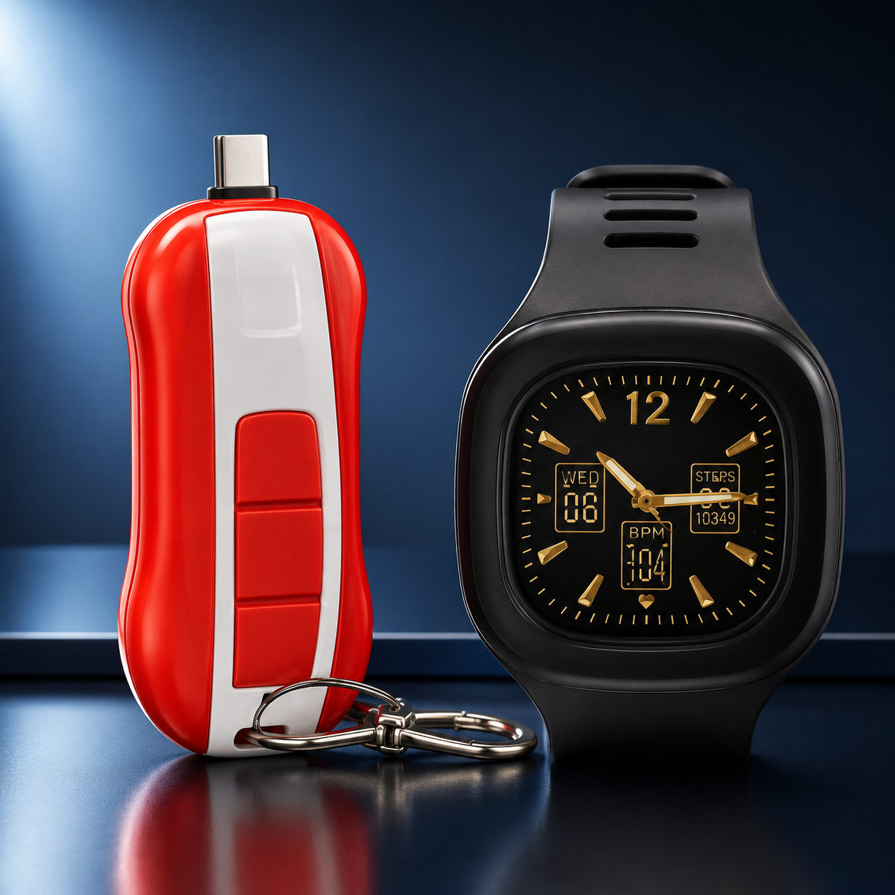 POWER BANK KEYCHAIN + FREE ANALOG WATCH