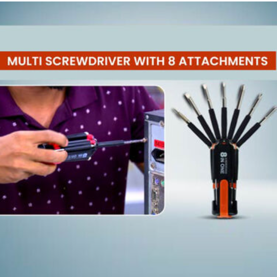 Rechargeable 6 in 1 Emergency Torch Light + 8 in 1 Screwdriver Set