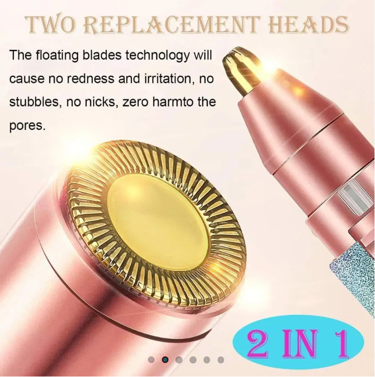 2-in-1 Electric Eyebrow & Facial Hair Remover for Women | Painless, Rechargeable, Portable Trimmer