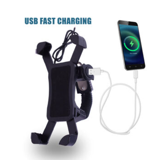 Universal Mobile Stand For Bike & Scooter With Fast USB Charger (CMP)