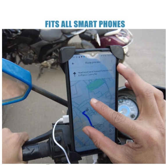 Universal Mobile Stand For Bike & Scooter With Fast USB Charger (CMP)