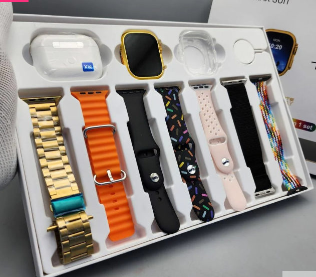 10-in-1 Bluetooth Calling Smartwatch with 7 Straps & Free Earbuds | Big Screen Smart Watch