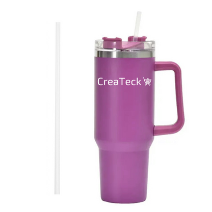 CreaTeck Sipper Bottle with Straw and Handle (Cold & Hot Water)