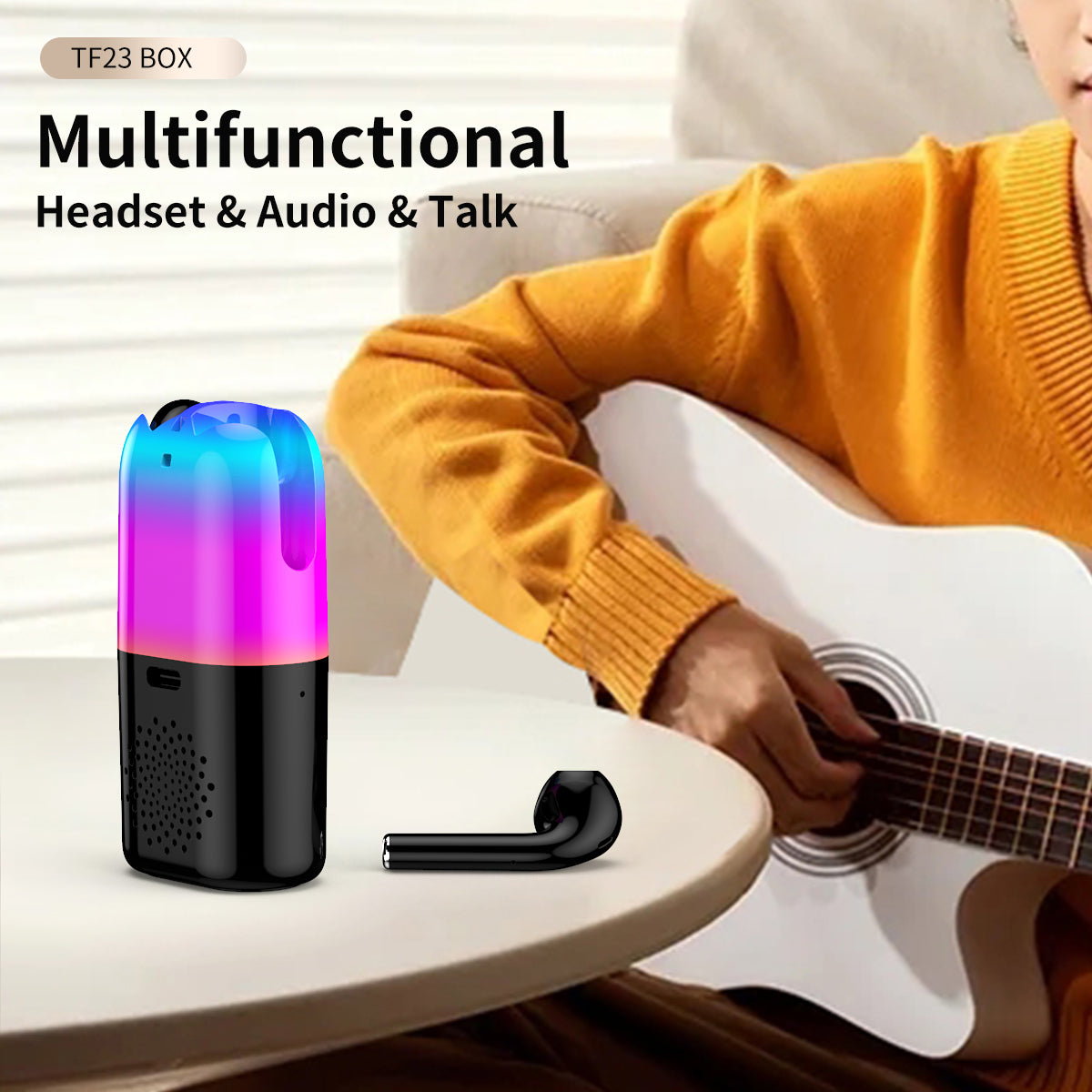 CreaTeck Earbuds with Inbuilt Bluetooth Speaker - 2in1  (TWS TF23)