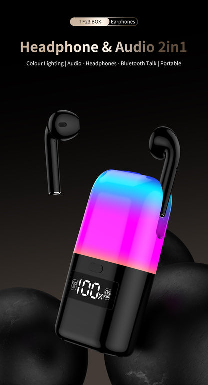 CreaTeck Earbuds with Inbuilt Bluetooth Speaker - 2in1  (TWS TF23)